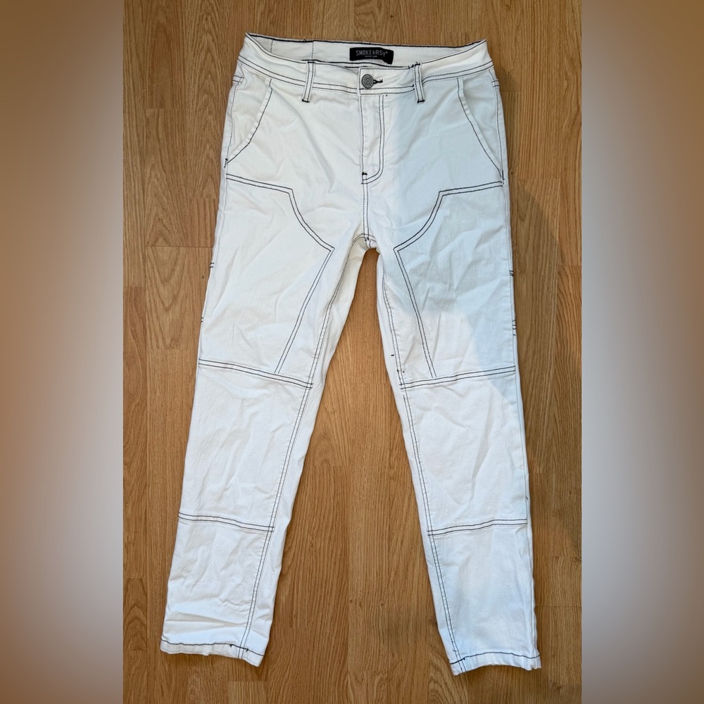 Smoke & Ash Premium Denim Men’s Jeans White Distressed